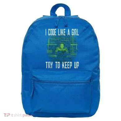 Female Computer Programmer I Code Like A Girl Coding Gift 16 in Basic Backpack