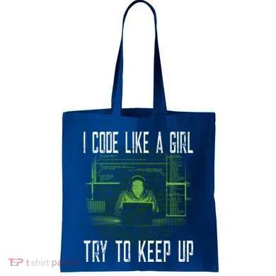 Female Computer Programmer I Code Like A Girl Coding Gift Tote Bag