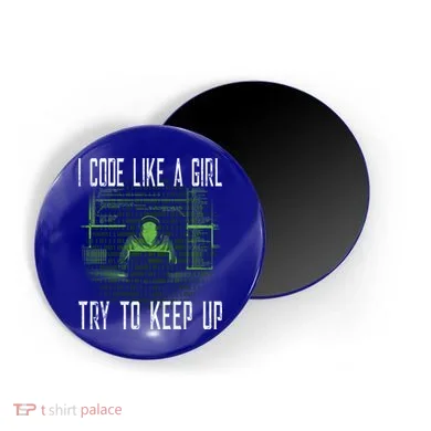 Female Computer Programmer I Code Like A Girl Coding Gift Magnet