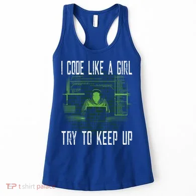 Female Computer Programmer I Code Like A Girl Coding Gift Women's Tank Top