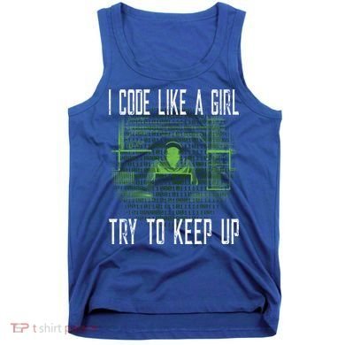 Female Computer Programmer I Code Like A Girl Coding Gift Tank Top