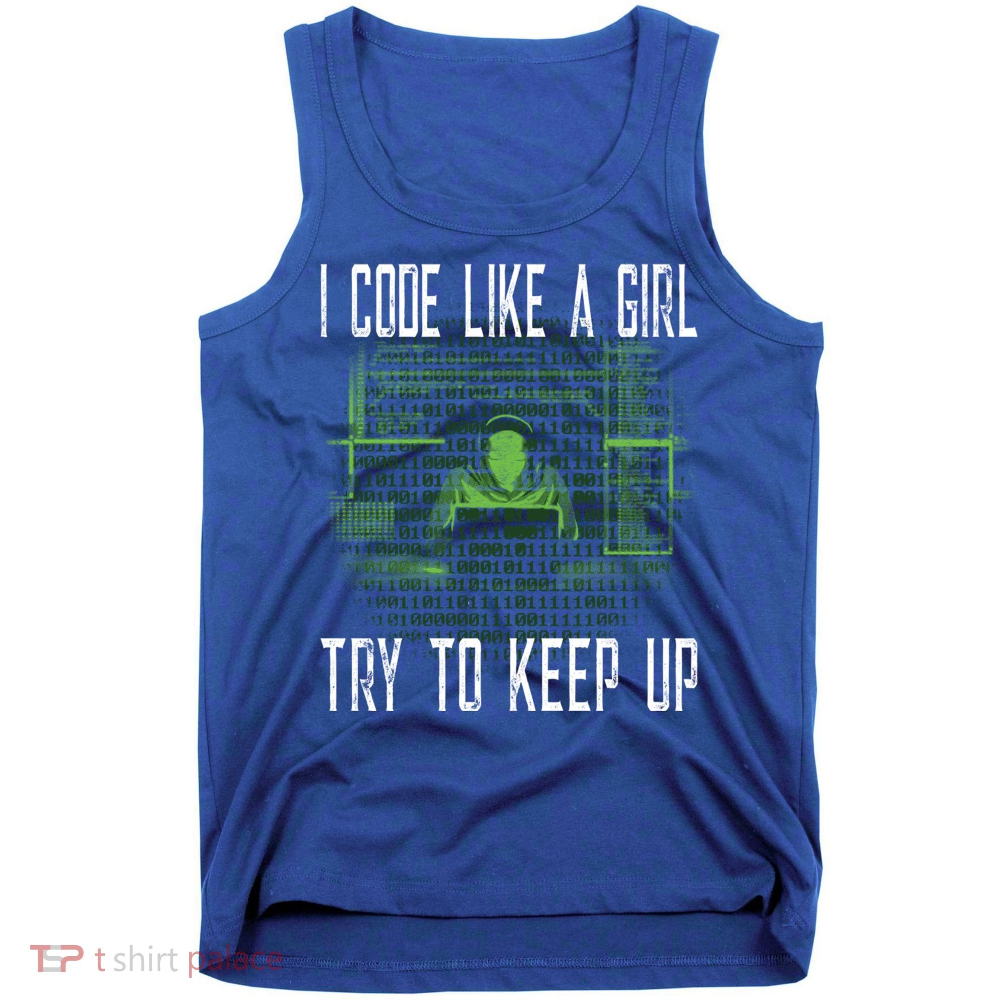 Female Computer Programmer I Code Like A Girl Coding Gift Tank Top