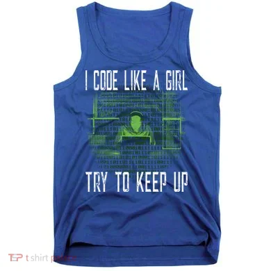 Female Computer Programmer I Code Like A Girl Coding Gift Tank Top