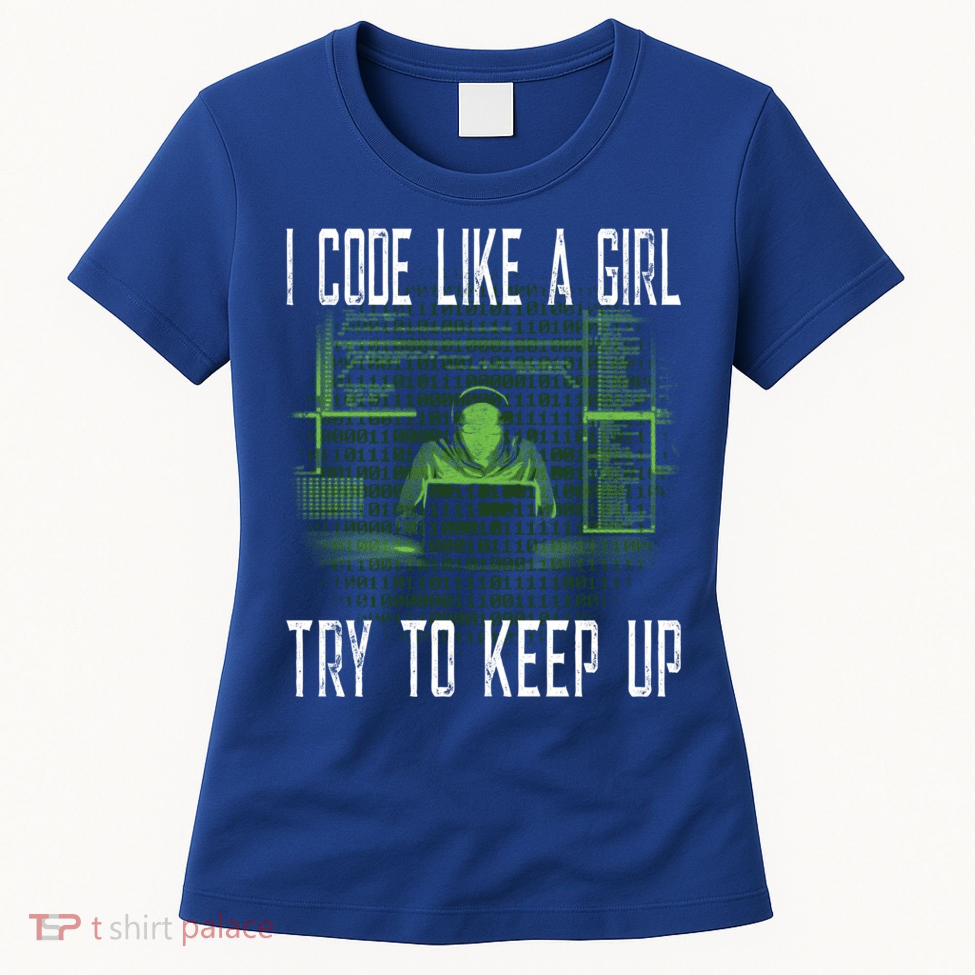 Female Computer Programmer I Code Like A Girl Coding Gift Women's T-Shirt
