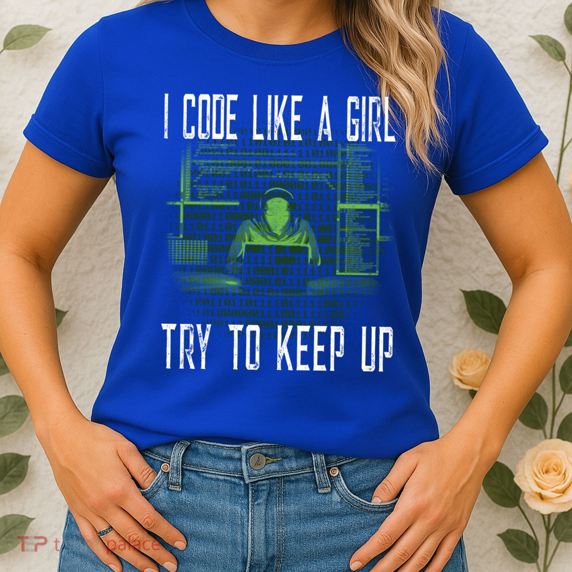 Female Computer Programmer I Code Like A Girl Coding Gift Women's T-Shirt