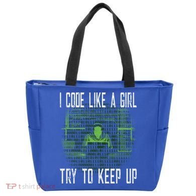 Female Computer Programmer I Code Like A Girl Coding Gift Tote Bag