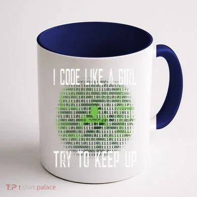 Female Computer Programmer I Code Like A Girl Coding Gift Coffee Mug back