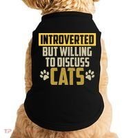 Funny Cat Paws Introverted But Willing To Discuss Cats Doggie Tank thumb 0