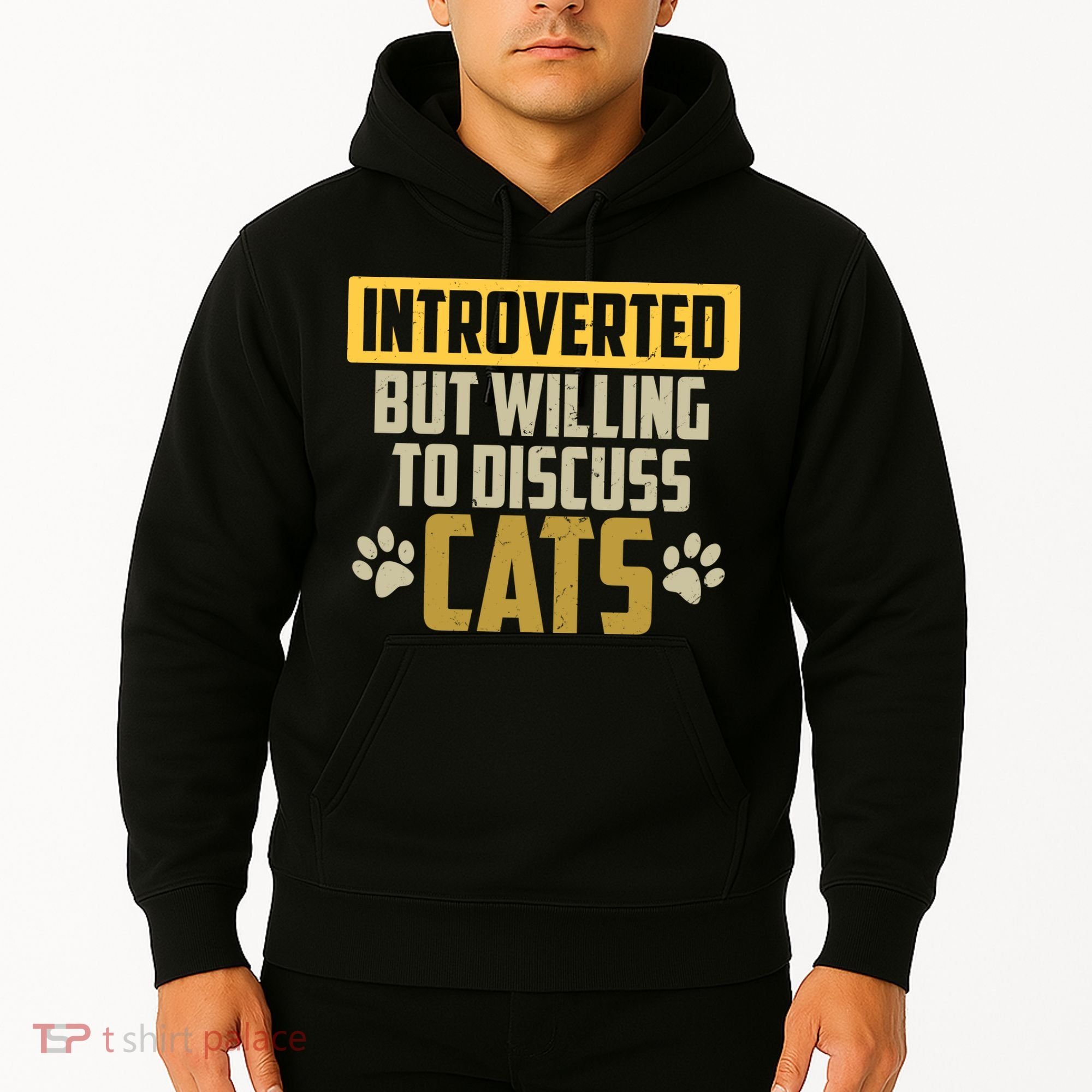 Funny Cat Paws Introverted But Willing To Discuss Cats Hoodie