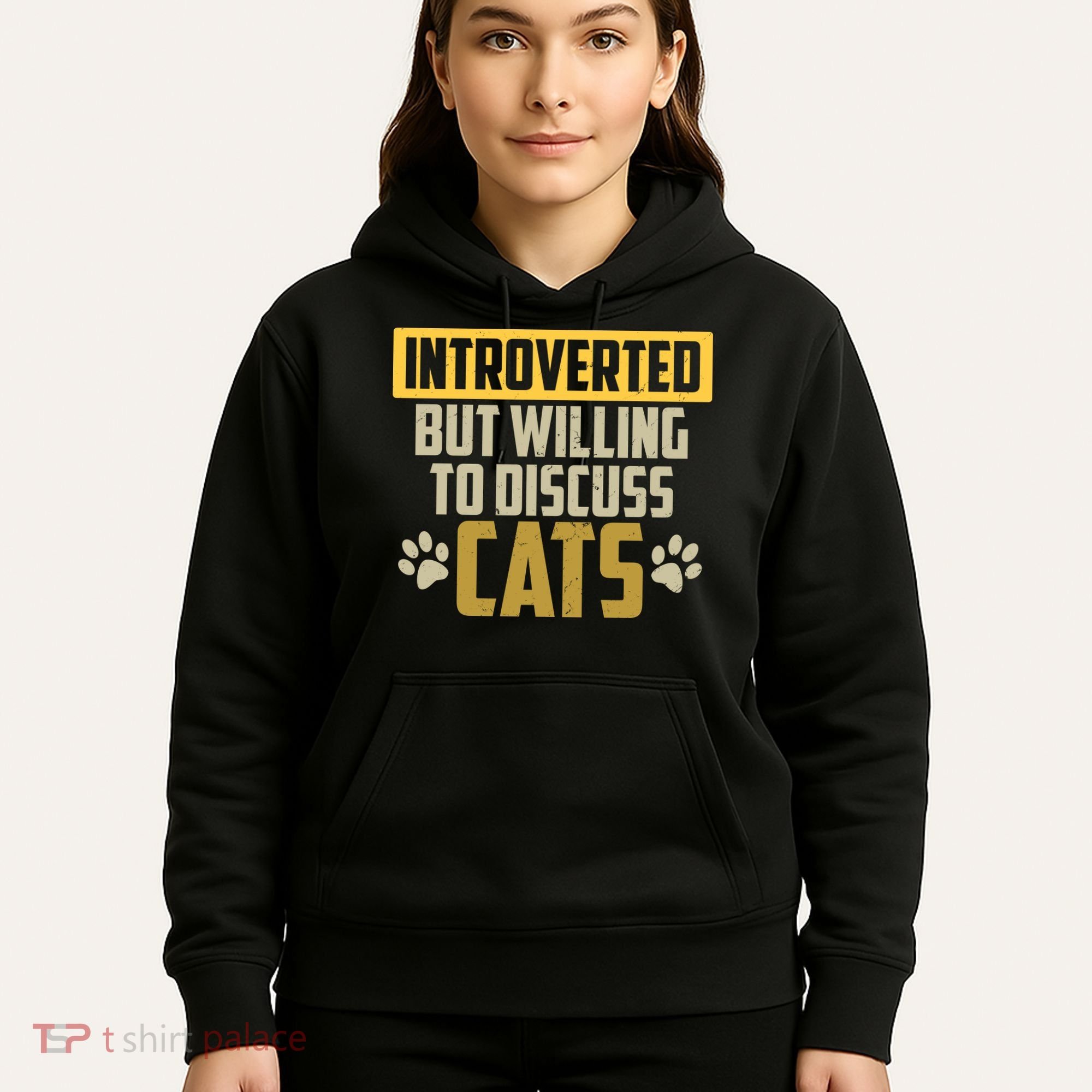 Funny Cat Paws Introverted But Willing To Discuss Cats Hoodie