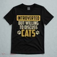 Funny Cat Paws Introverted But Willing To Discuss Cats T-Shirt thumb 5