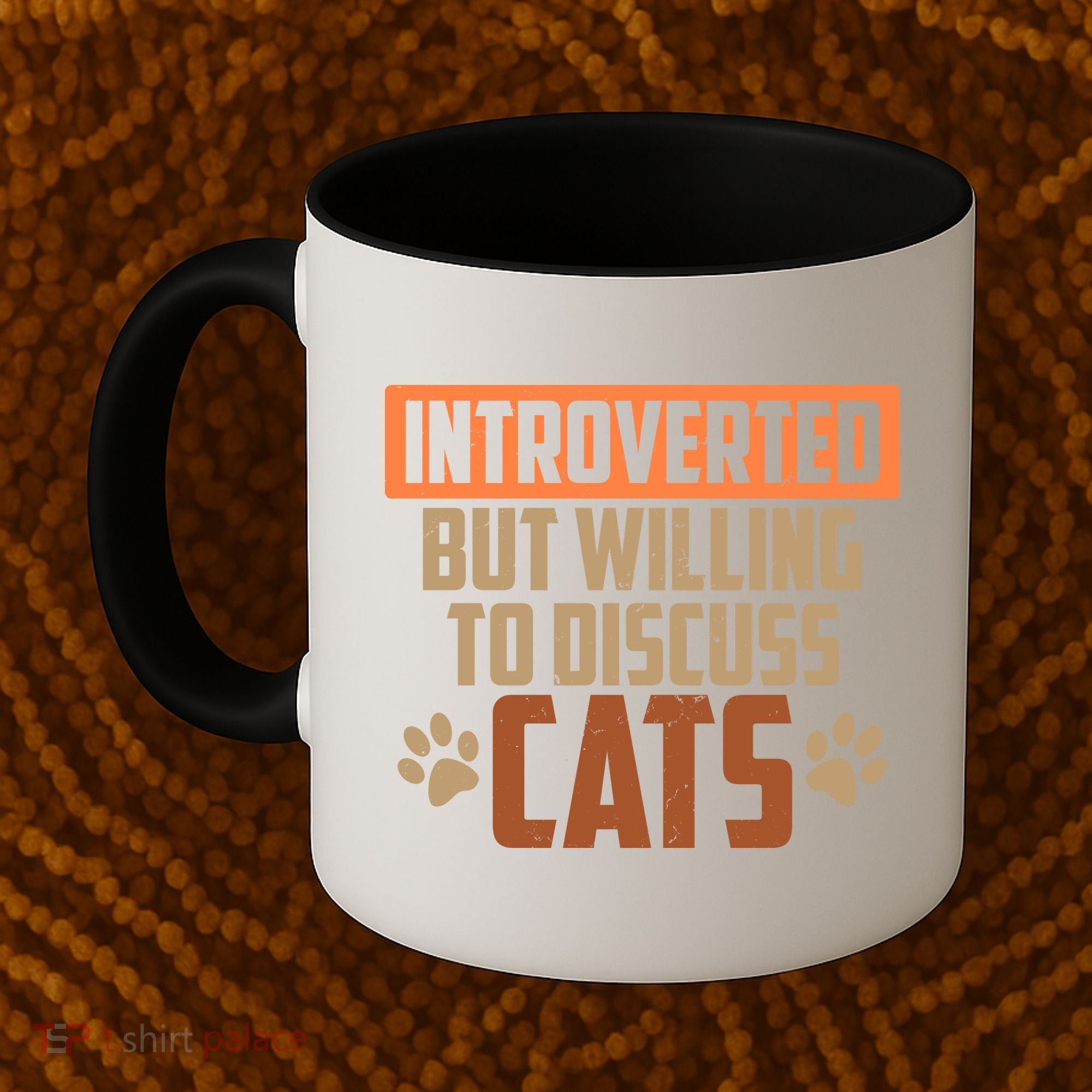 Funny Cat Paws Introverted But Willing To Discuss Cats Coffee Mug