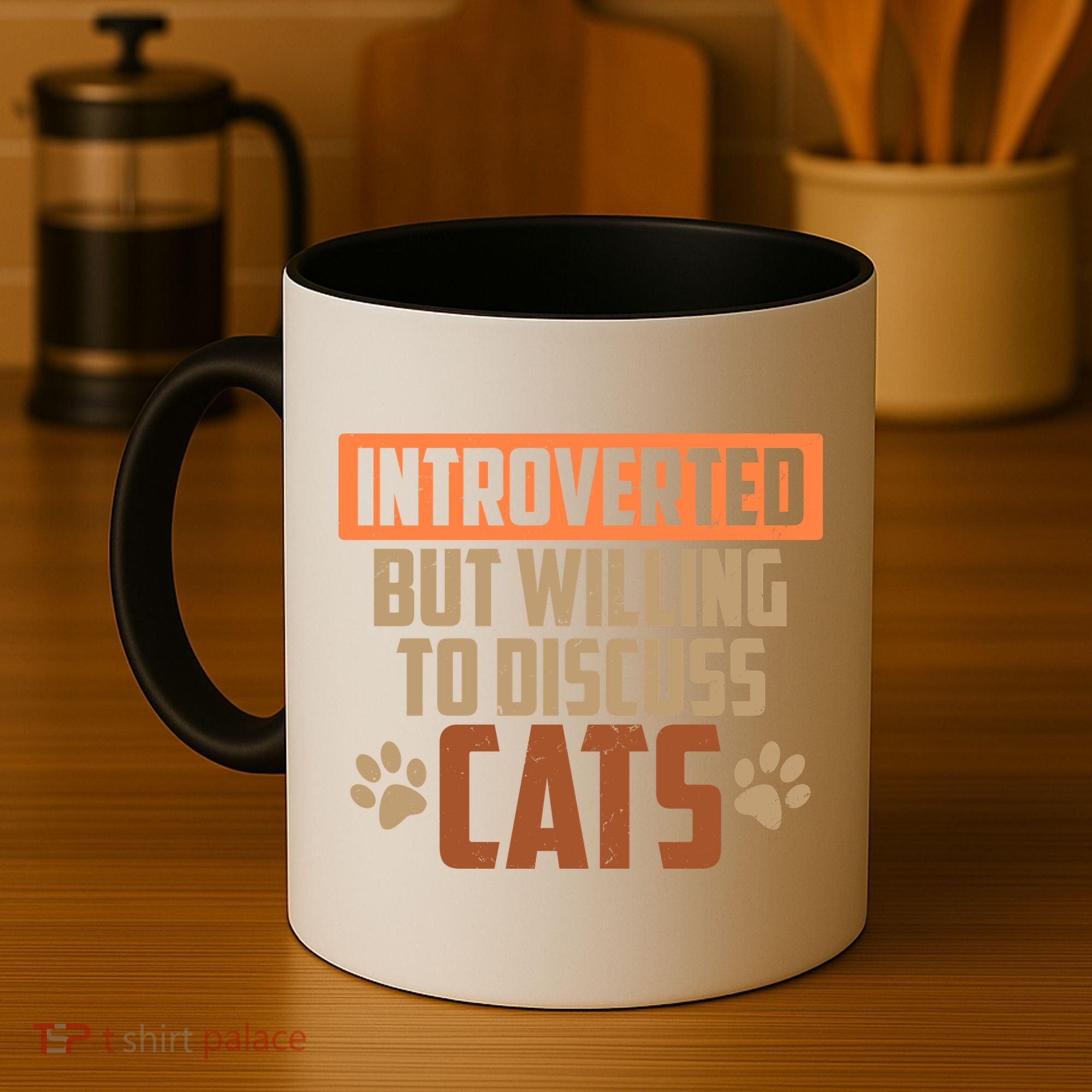Funny Cat Paws Introverted But Willing To Discuss Cats Coffee Mug