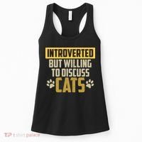 Funny Cat Paws Introverted But Willing To Discuss Cats Women's Tank Top thumb 0