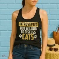 Funny Cat Paws Introverted But Willing To Discuss Cats Women's Tank Top thumb 2