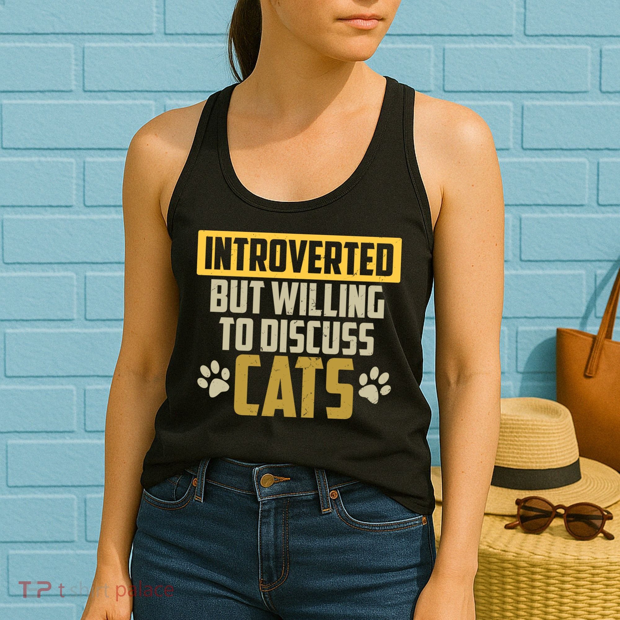 Funny Cat Paws Introverted But Willing To Discuss Cats Women's Tank Top