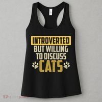 Funny Cat Paws Introverted But Willing To Discuss Cats Women's Tank Top thumb 3