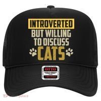 Funny Cat Paws Introverted But Willing To Discuss Cats Hat thumb 0