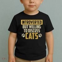 Funny Cat Paws Introverted But Willing To Discuss Cats Toddler T-Shirt thumb 2