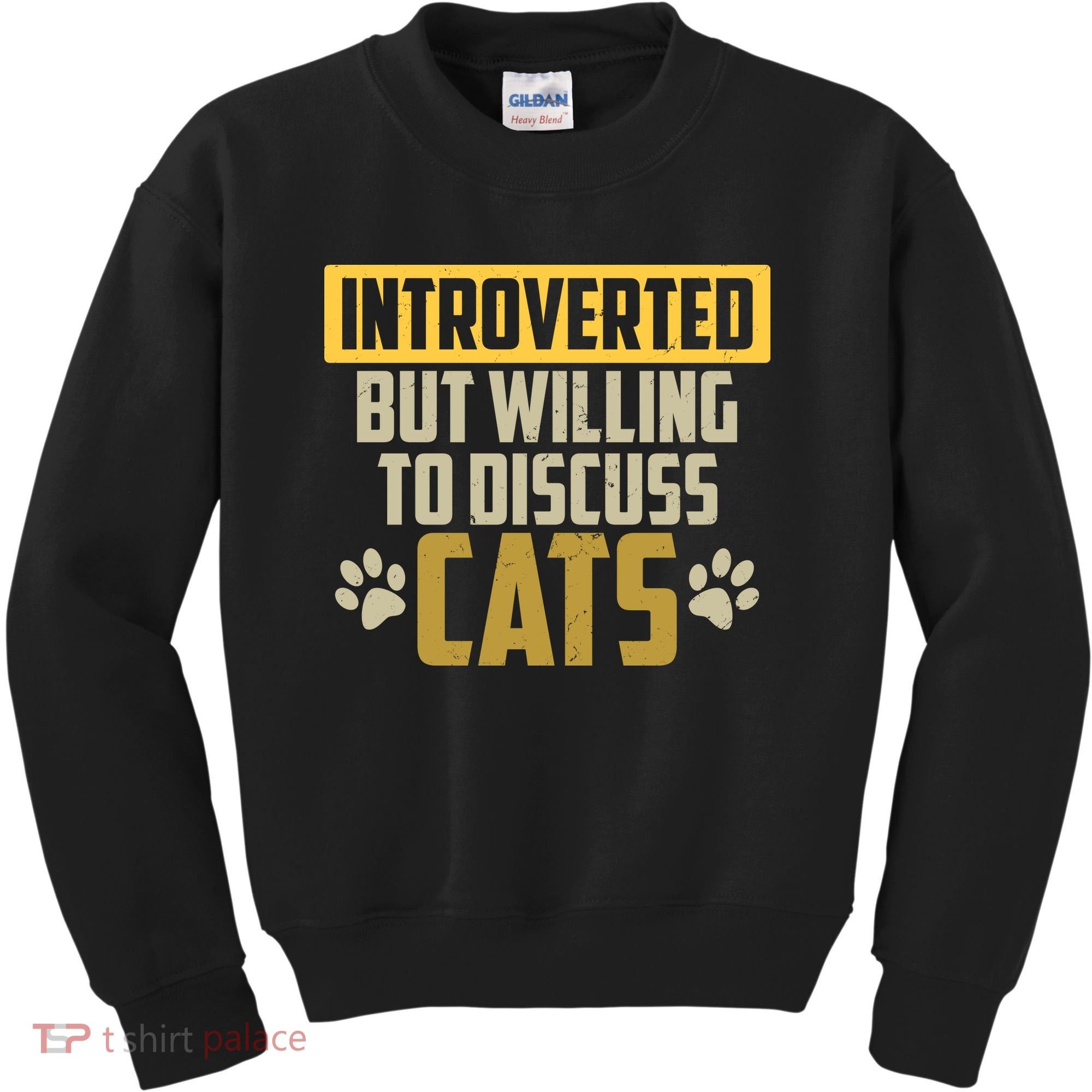 Funny Cat Paws Introverted But Willing To Discuss Cats Kids Sweatshirt