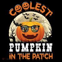 Funny Coolest Pumpkin In The Patch Halloween Graphic Gift Bucket Hat thumb 4