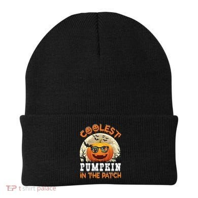 Funny Coolest Pumpkin In The Patch Halloween Graphic Gift Beanie