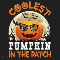 Funny Coolest Pumpkin In The Patch Halloween Graphic Gift Hat thumb 2