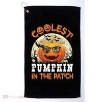 Funny Coolest Pumpkin In The Patch Halloween Graphic Gift Golf Towel thumb 0