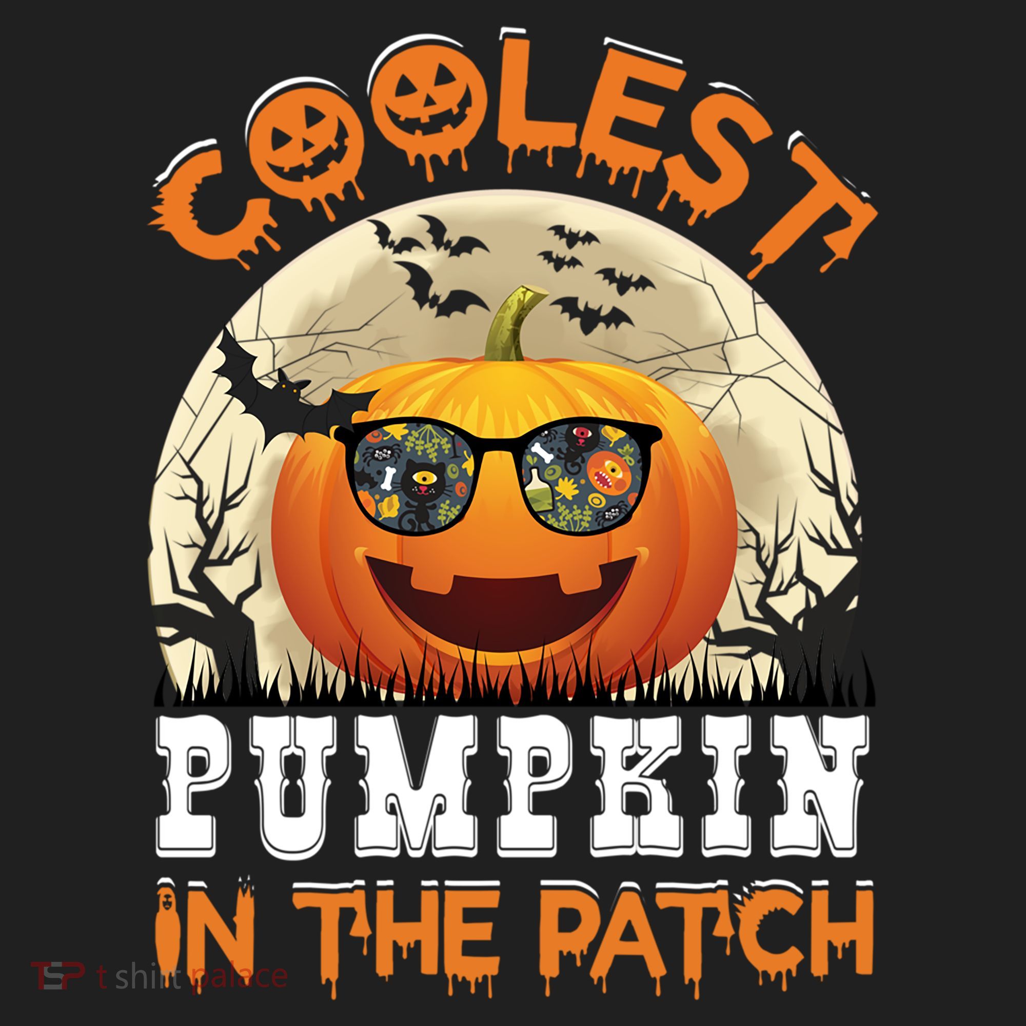 Funny Coolest Pumpkin In The Patch Halloween Graphic Gift Golf Towel