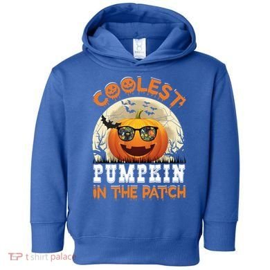 Funny Coolest Pumpkin In The Patch Halloween Graphic Gift Toddler Hoodie