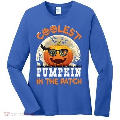 Funny Coolest Pumpkin In The Patch Halloween Graphic Gift Women's Long Sleeve Shirt