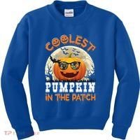 Funny Coolest Pumpkin In The Patch Halloween Graphic Gift Kids Sweatshirt thumb 0