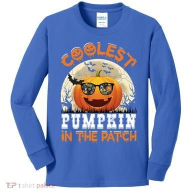 Funny Coolest Pumpkin In The Patch Halloween Graphic Gift Kids Long Sleeve Shirt