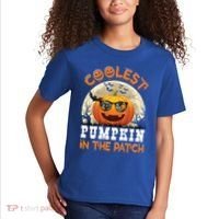 Funny Coolest Pumpkin In The Patch Halloween Graphic Gift Kids T-Shirt thumb 2