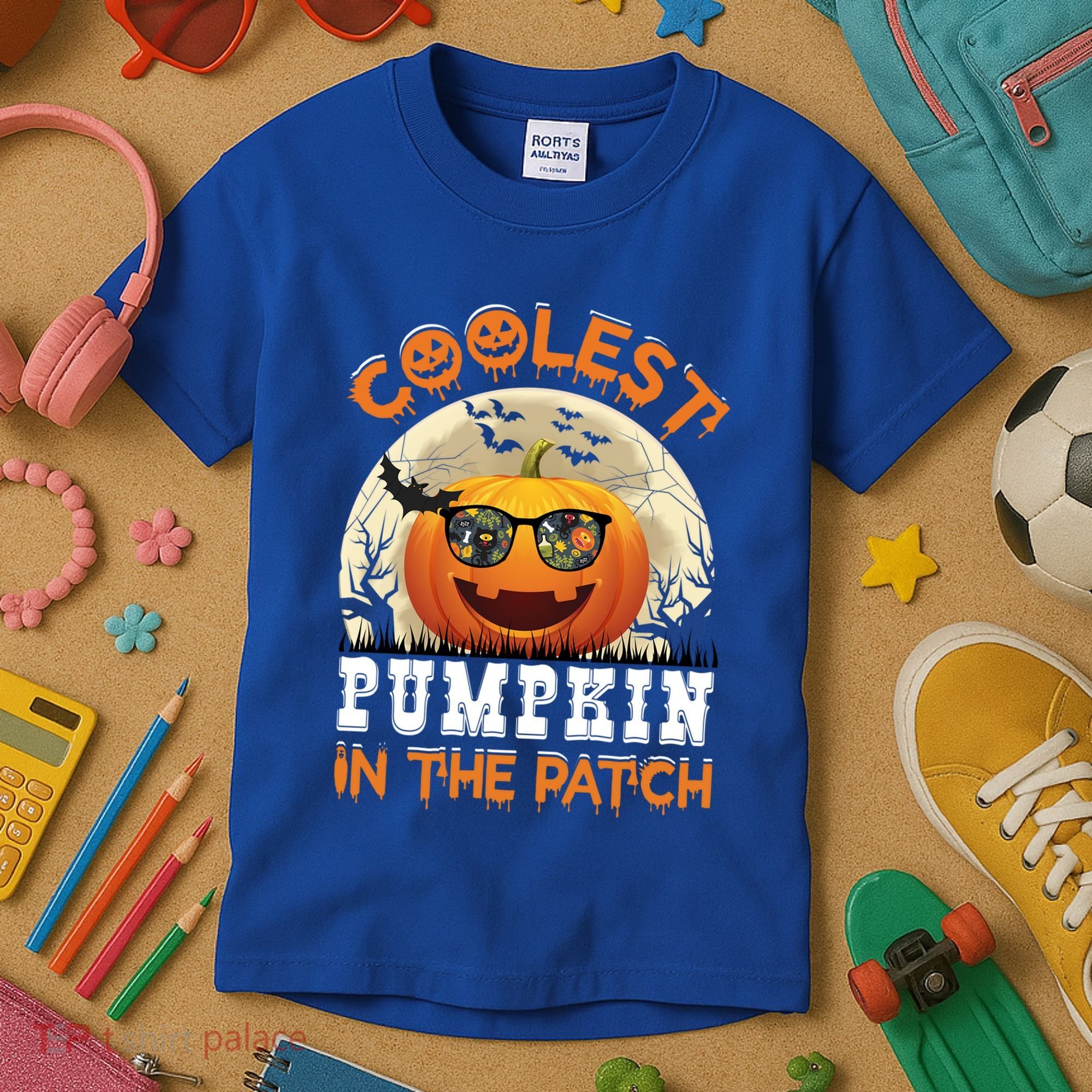 Funny Coolest Pumpkin In The Patch Halloween Graphic Gift Kids T-Shirt