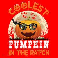 Funny Coolest Pumpkin In The Patch Halloween Graphic Gift Santa Hat thumb 1