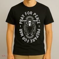 Funny Christian Pray For Peace Prepare For War T-Shirt thumb 3