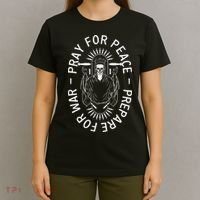 Funny Christian Pray For Peace Prepare For War T-Shirt thumb 4