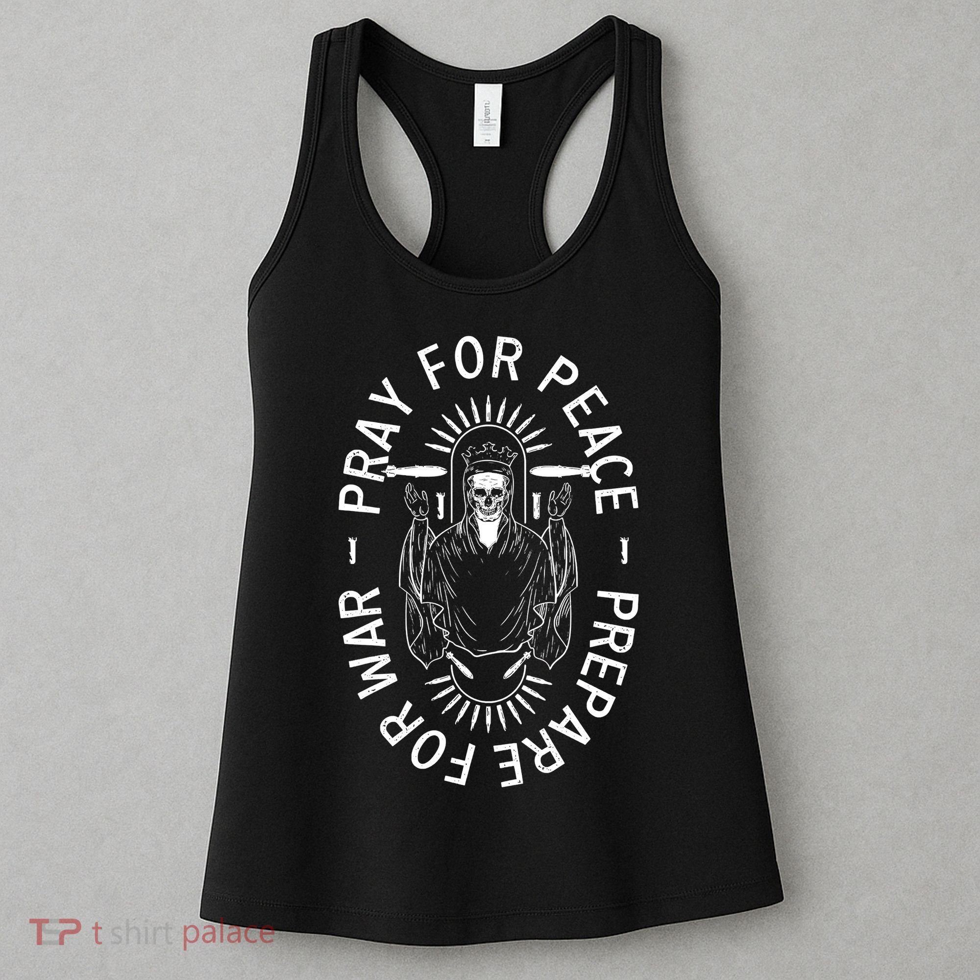 Funny Christian Pray For Peace Prepare For War Women's Tank Top
