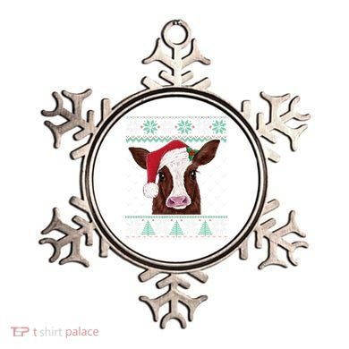 Festive Cow Pajama Set Adorable Christmas Sweater Design Ornament