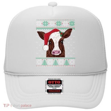 Festive Cow Pajama Set Adorable Christmas Sweater Design Hat