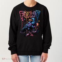 F-Caw-F Crow Pun, Gothic Dark Humor Women's Sweatshirt thumb 0