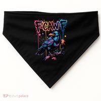 F-Caw-F Crow Pun, Gothic Dark Humor USA-Made Doggie Bandana thumb 0