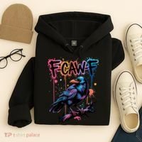 F-Caw-F Crow Pun, Gothic Dark Humor Hoodie thumb 4