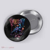 F-Caw-F Crow Pun, Gothic Dark Humor Button thumb 0
