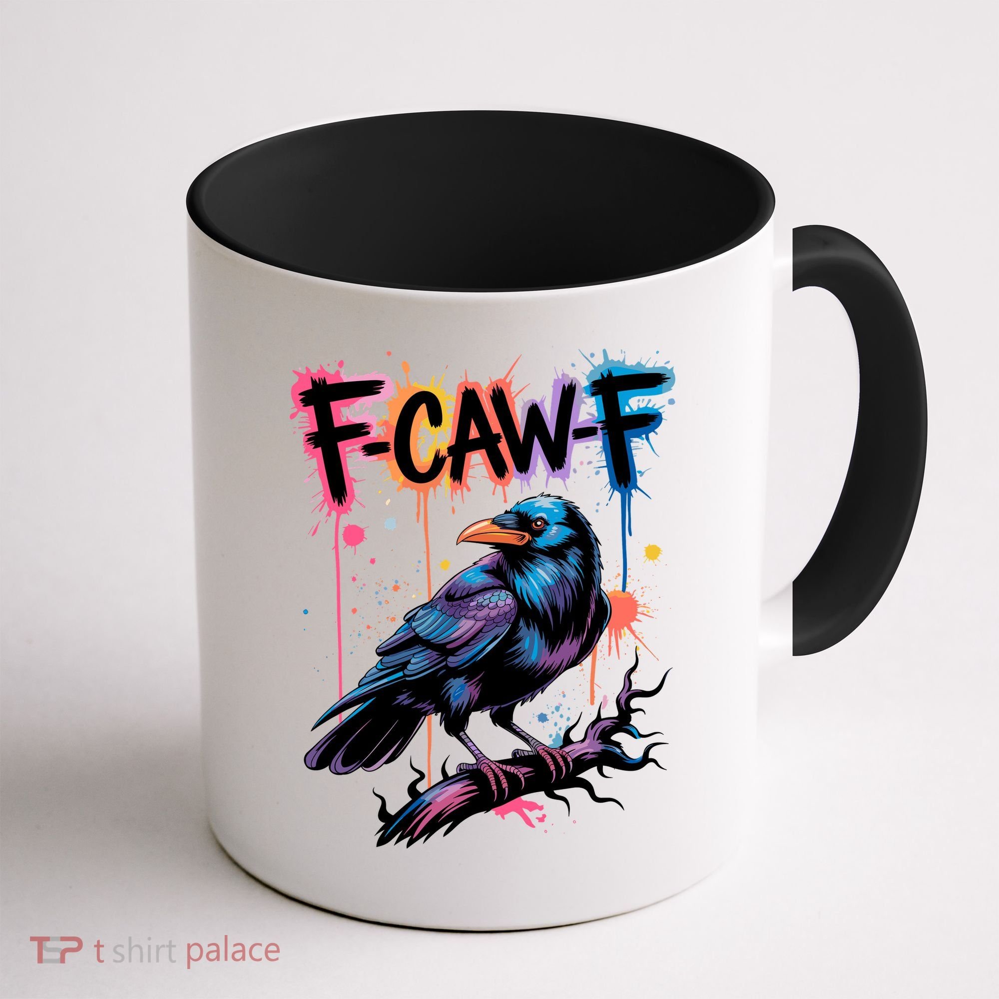 F-Caw-F Crow Pun, Gothic Dark Humor Coffee Mug