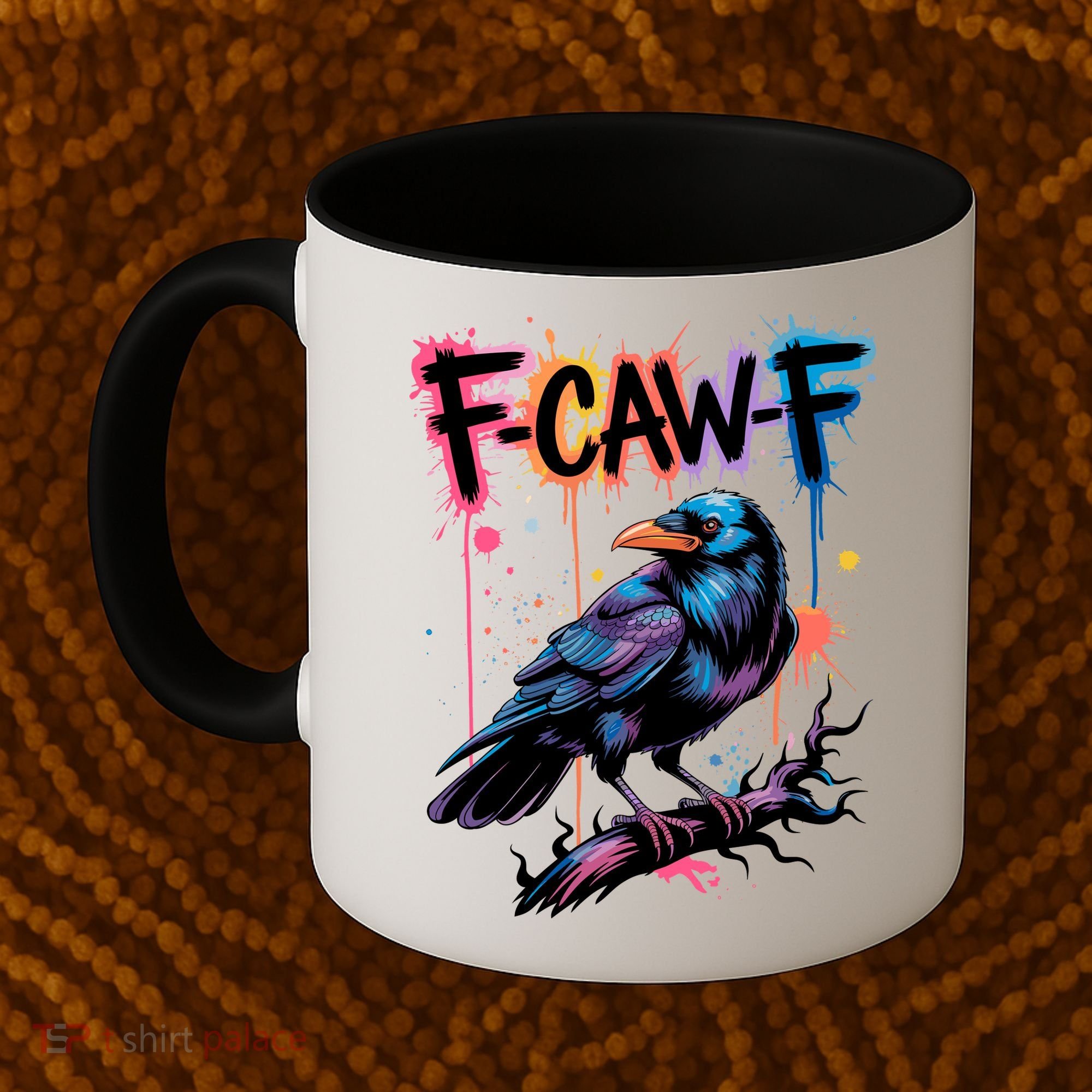 F-Caw-F Crow Pun, Gothic Dark Humor Coffee Mug