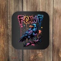 F-Caw-F Crow Pun, Gothic Dark Humor Coaster thumb 0