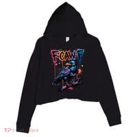F-Caw-F Crow Pun, Gothic Dark Humor Crop Fleece Hoodie thumb 0