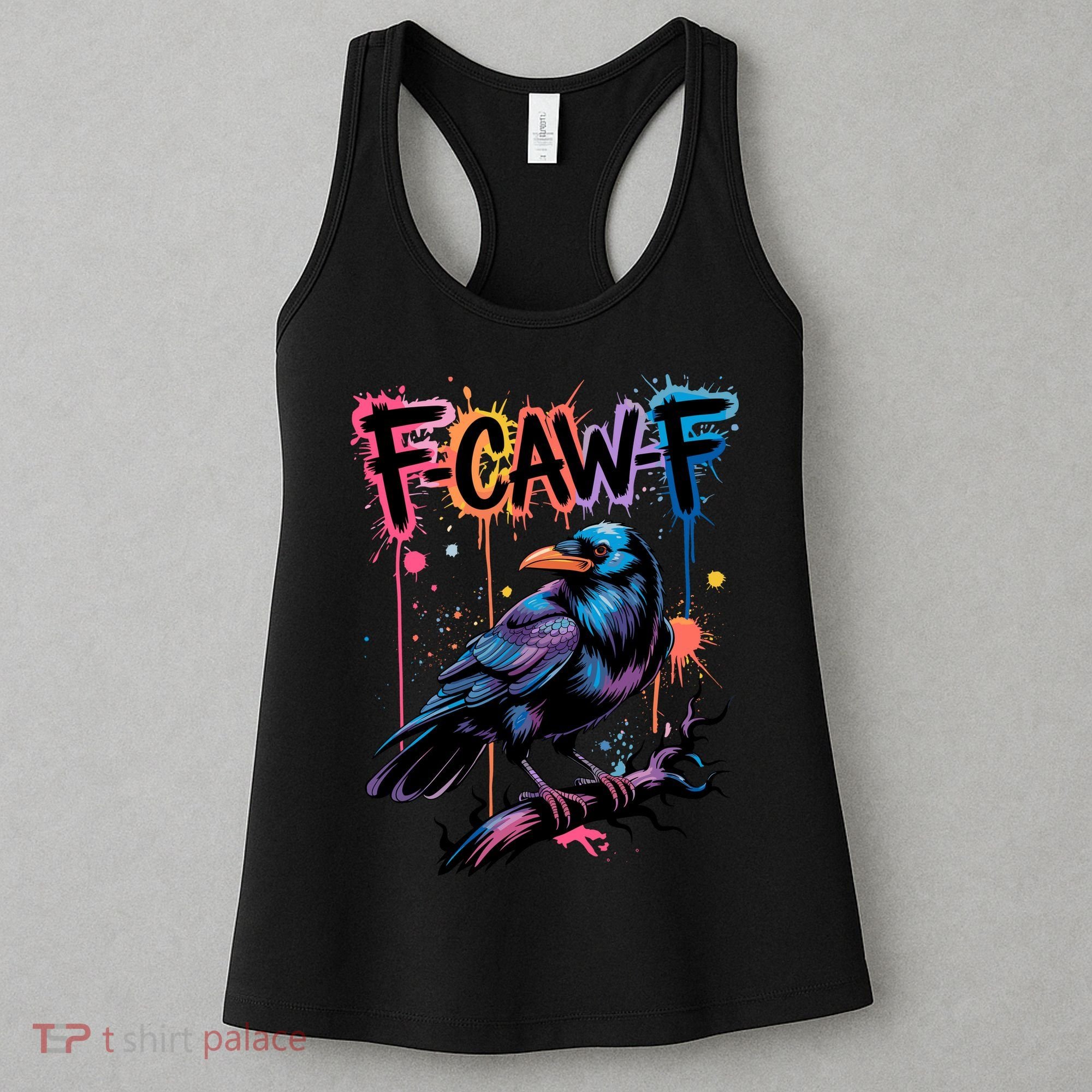 F-Caw-F Crow Pun, Gothic Dark Humor Women's Tank Top